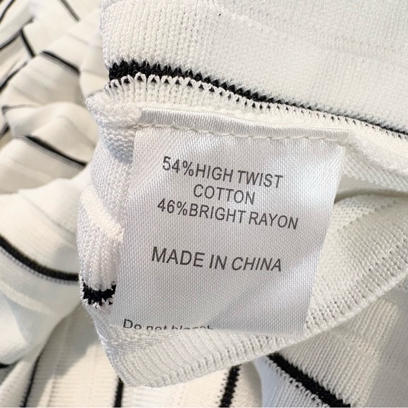 Jarbo Midi Skirt White Black Stripe Plisse Mircro Pleated Pull On Waist, Size 3 - Picture 8 of 12